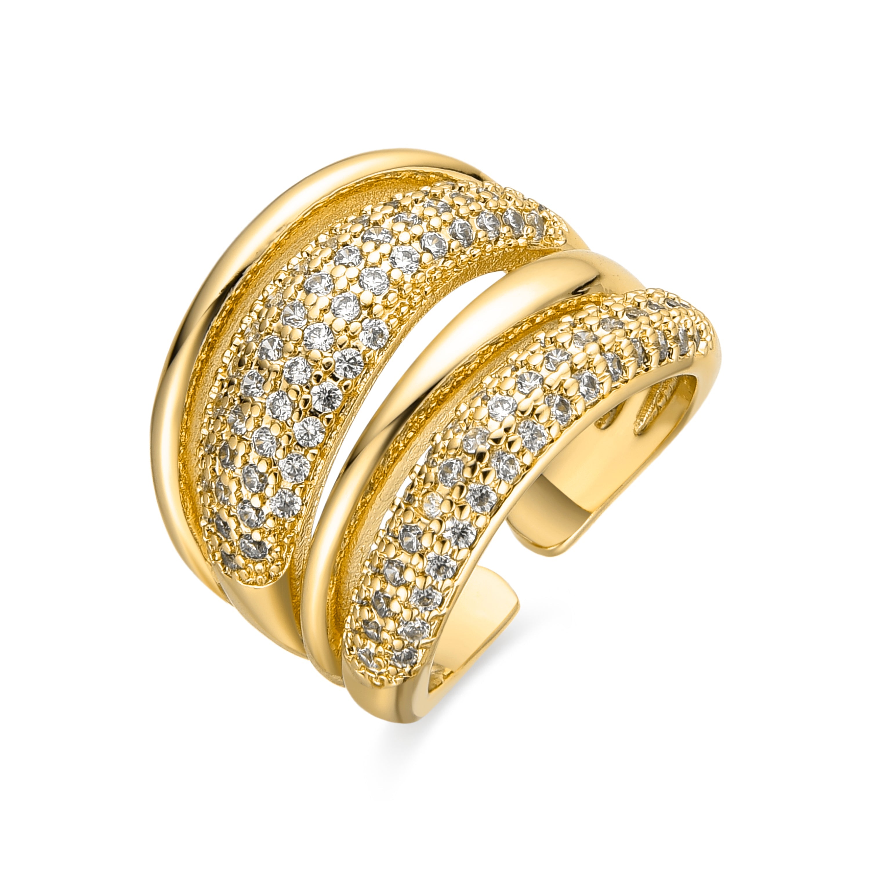 Anillo Merima con circonita brillante oro 18k