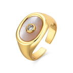 Anillo Staxo con madreperla blanca oro 18k