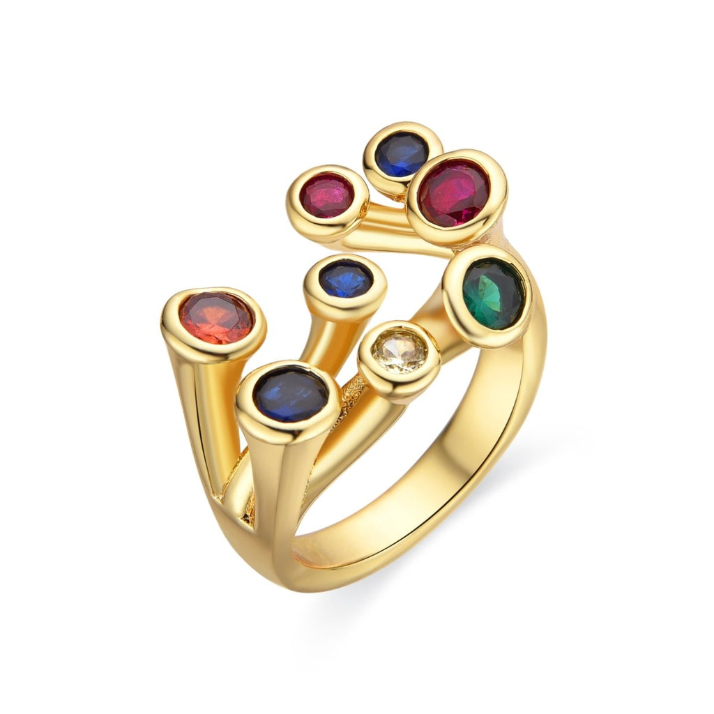Anillo Yter con lacado negro oro 18k