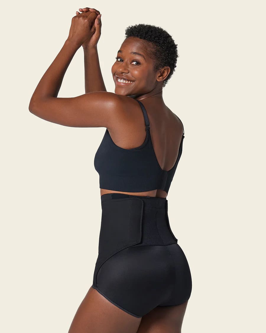 BRAGA FAJA POSTPARTO Y POSTQUIRÚRGICO CONTROL NEGRO ESPALDA