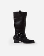 Bota biker de caña alta Wanted Negro