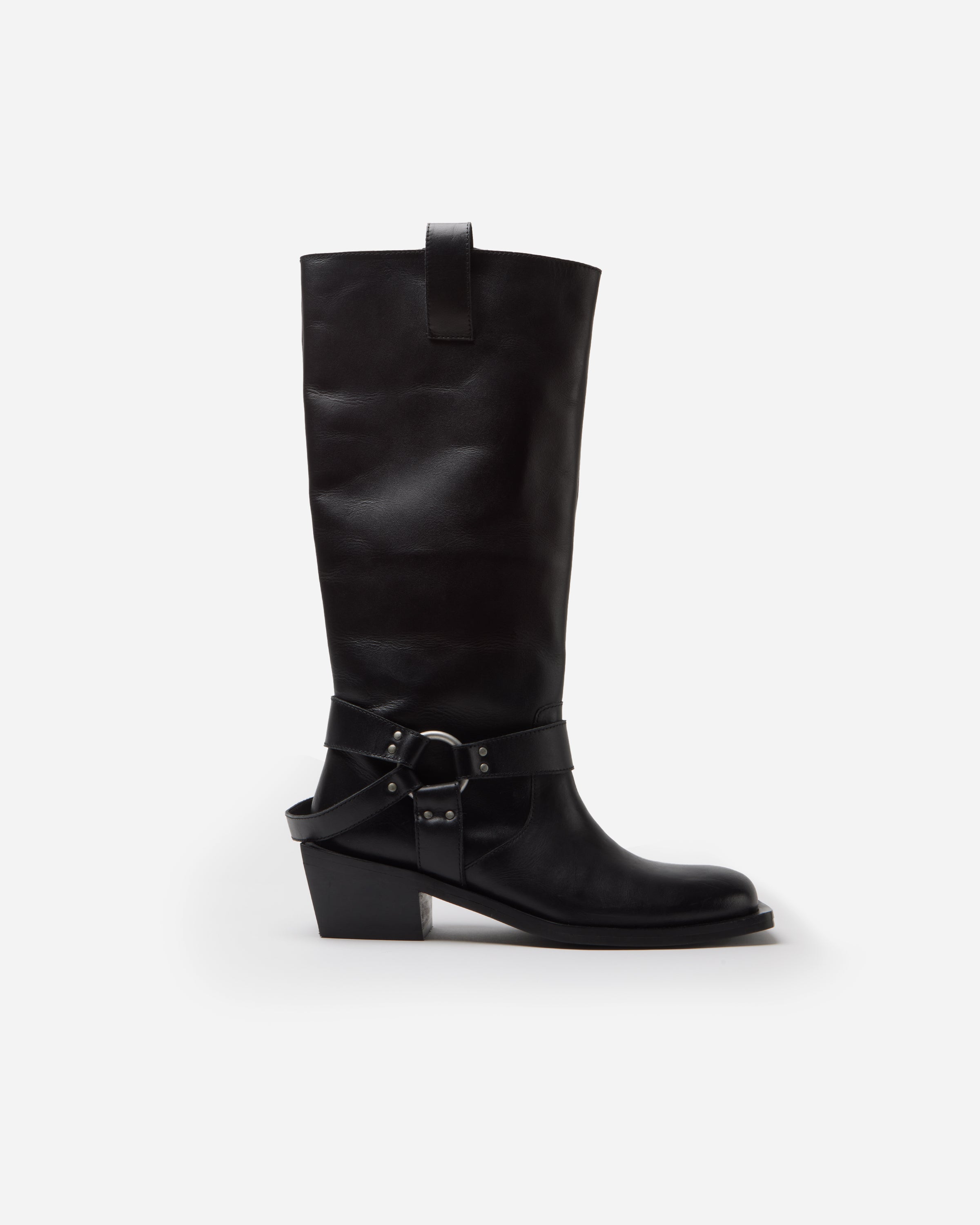 Bota biker de caña alta Wanted Negro