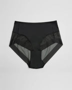 Braga alta color negro de microfibra y tul