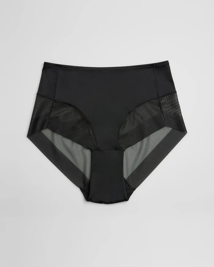 Braga alta color negro de microfibra y tul