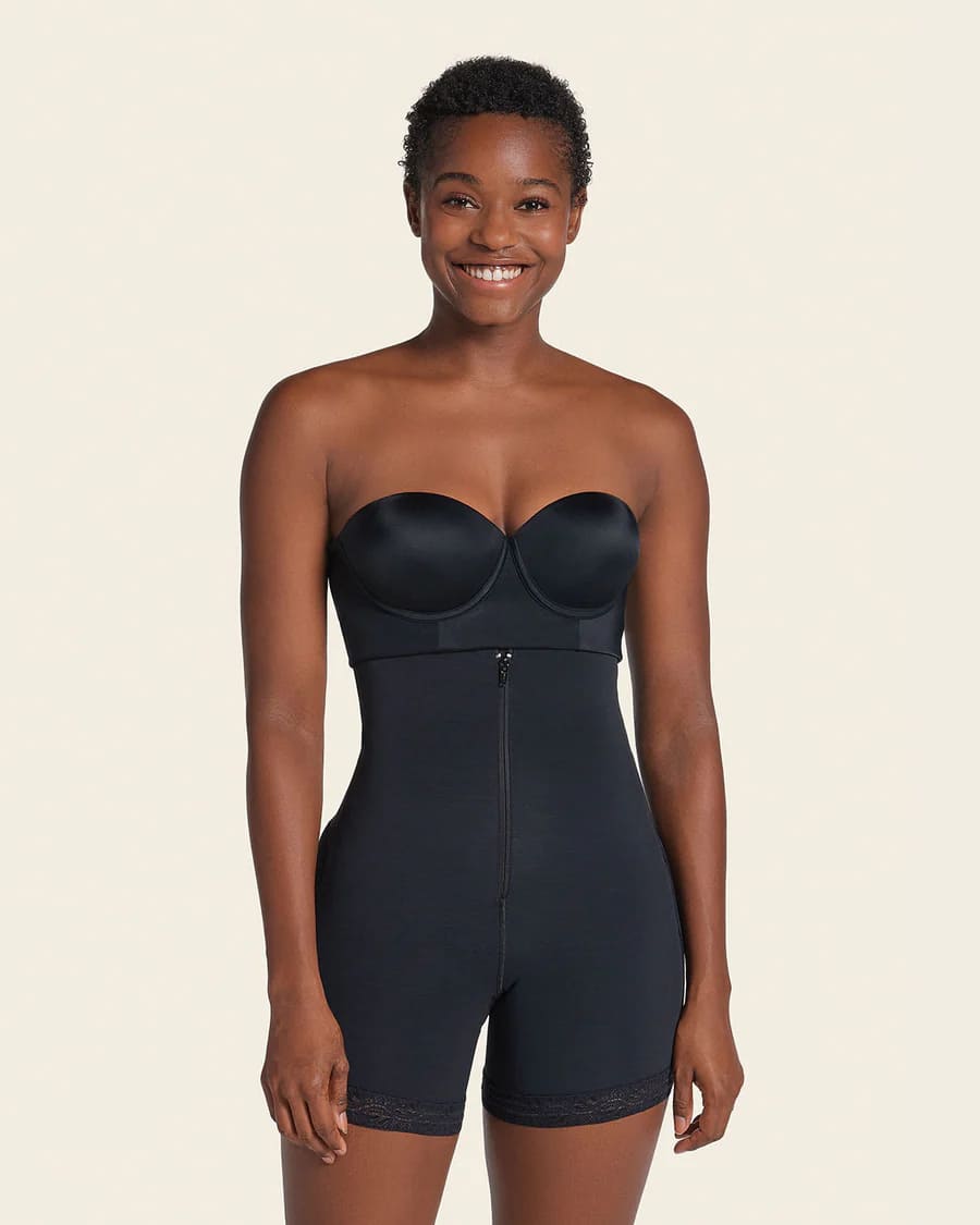 Braga faja tipo short de Leonisa con control fuerte que realza glúteos negra