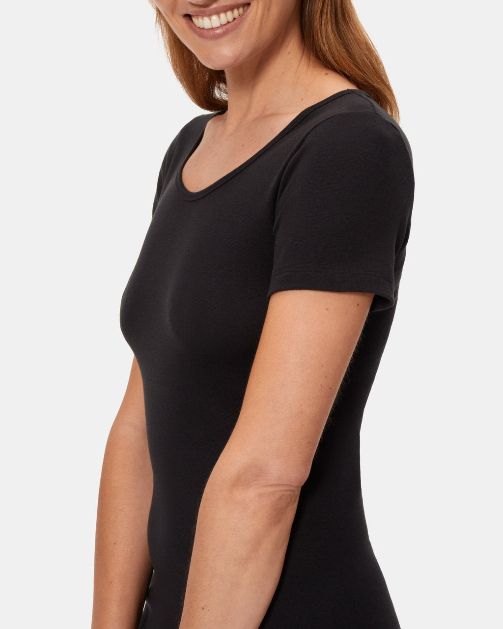 Camiseta interior de manga corta para Mujer negra