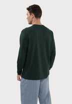 CAMISETA PIJAMA HOMBRE MANGA LARGA ALGODÓN VERDE – ESPALDA