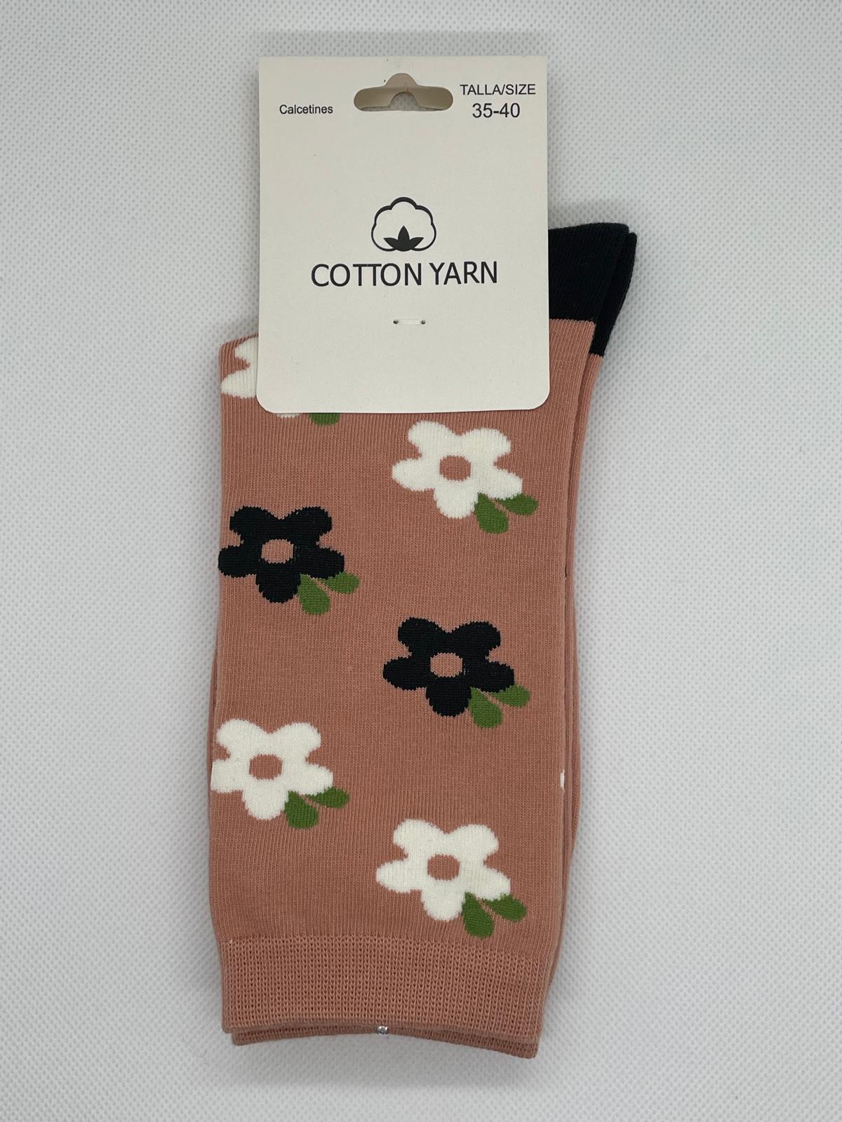Calcetines con flores talla unica