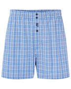 Calzoncillo bóxer hombre de algodón con cuadros azules