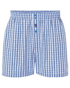 Calzoncillo bóxer hombre de algodón popelín con cuadros azules