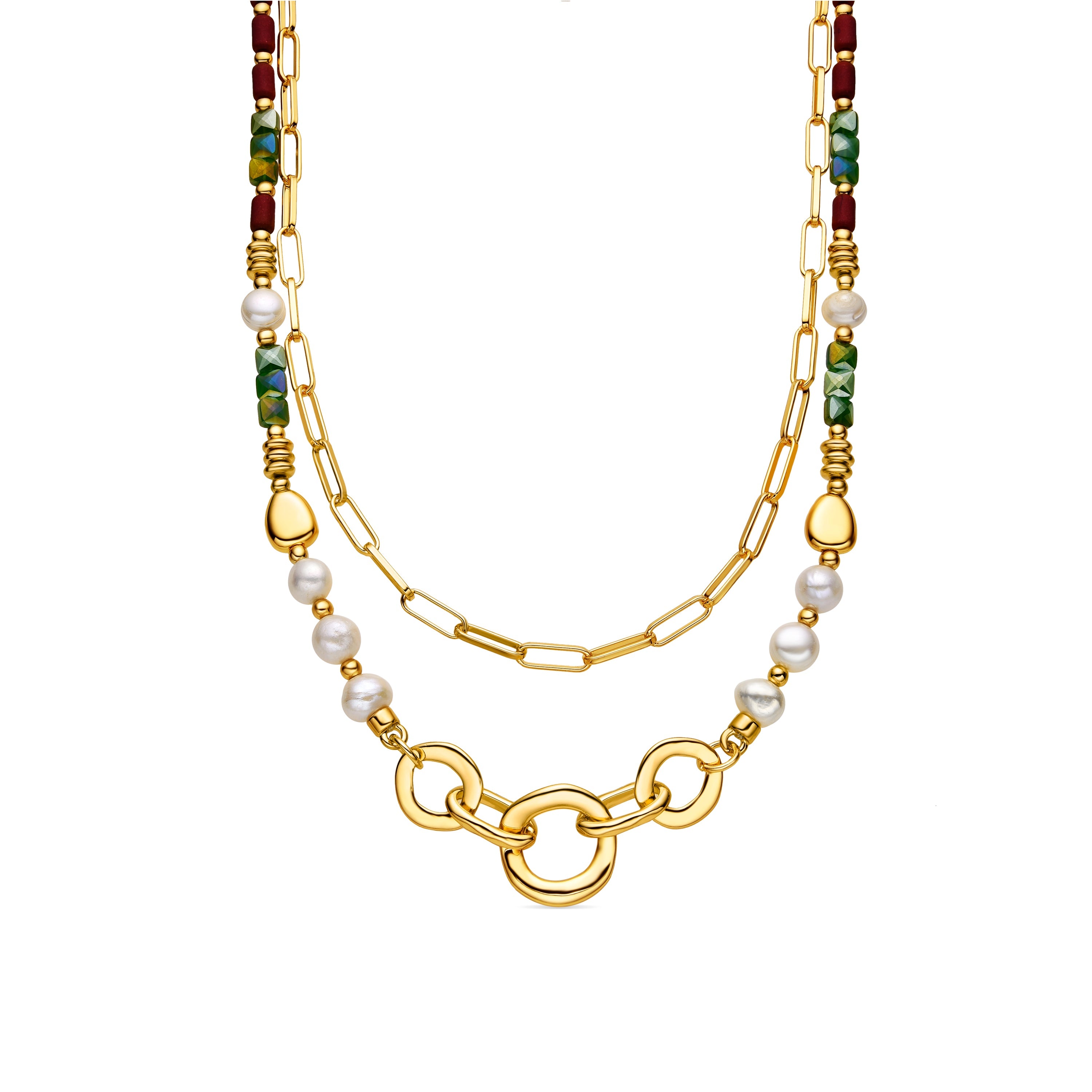Collar Kany con perla blanca oro 18k