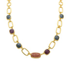 Collar Orzur de resina multicolor oro 18k