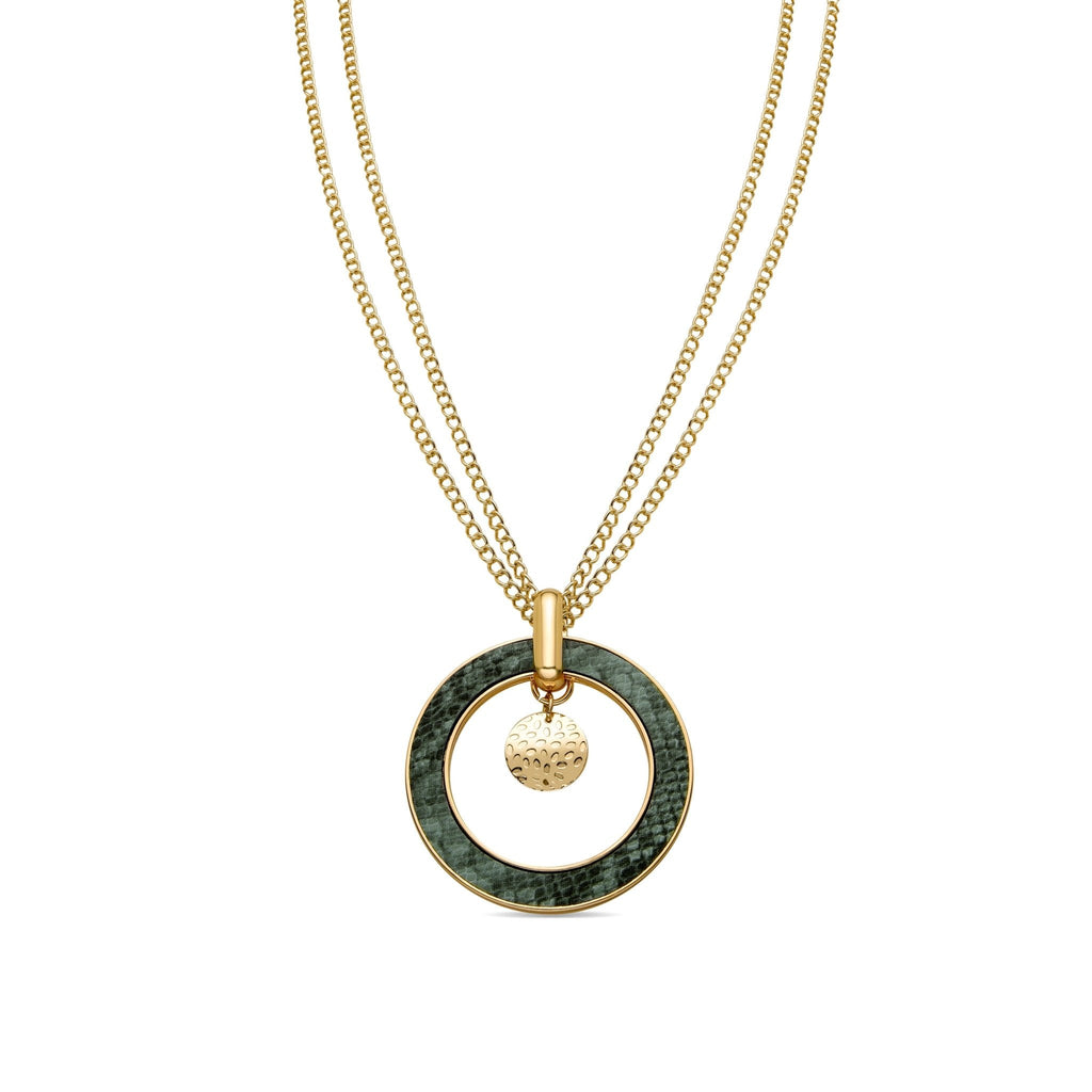 Collar mujer con cuero azul