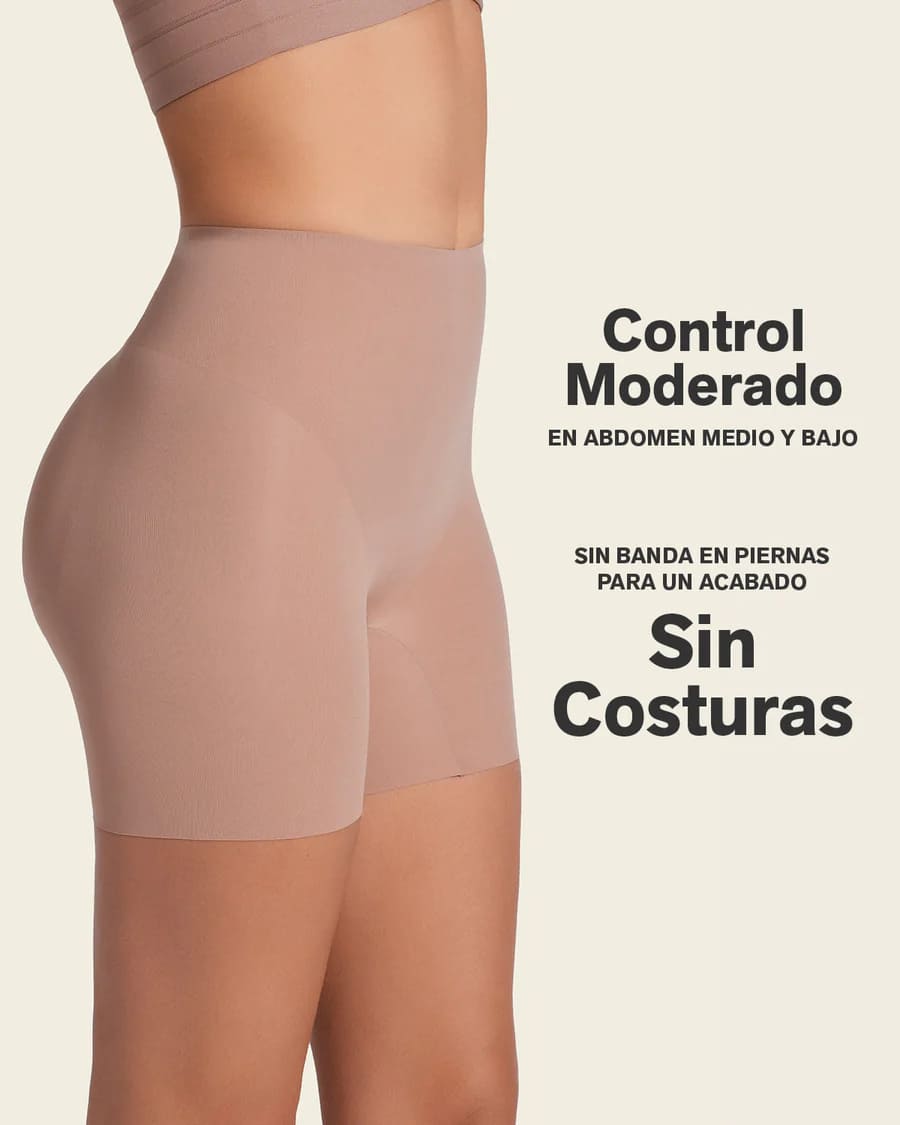 Detalle del short faja Leonisa con doble capa DuraFit en el abdomen