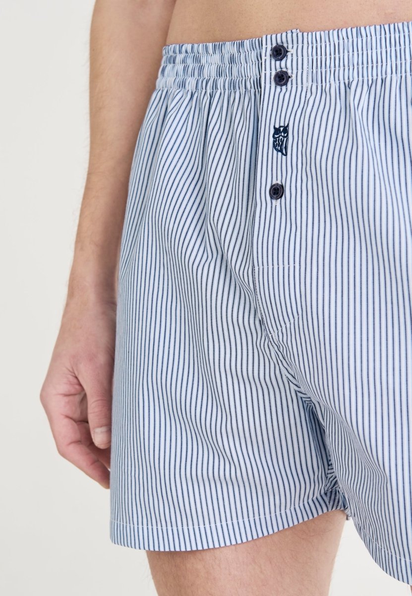 Detalle rayas celeste bóxer hombre