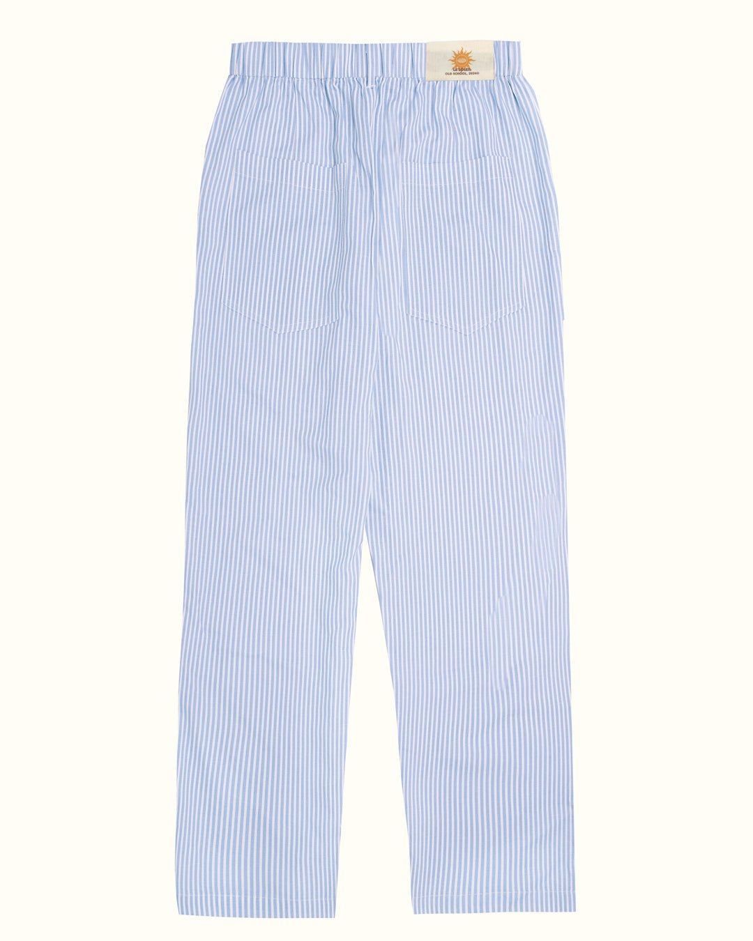 Detalle rayas pantalón lino