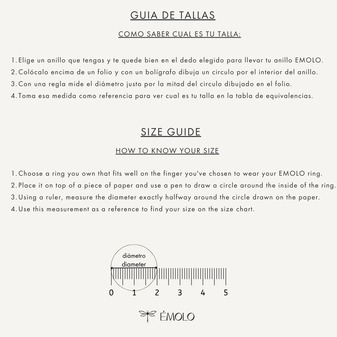 Guia de tallas anillo