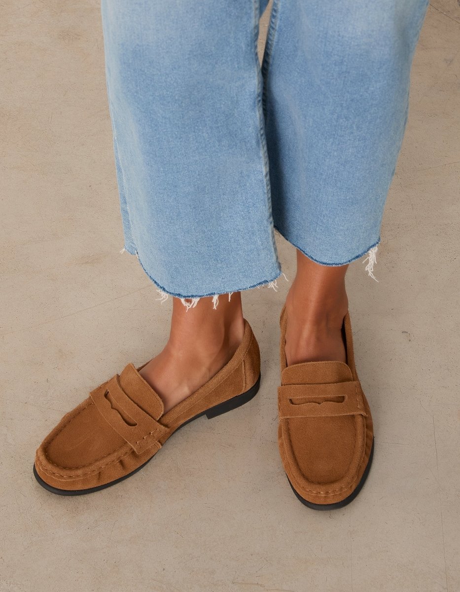 Mocasín mujer color camel