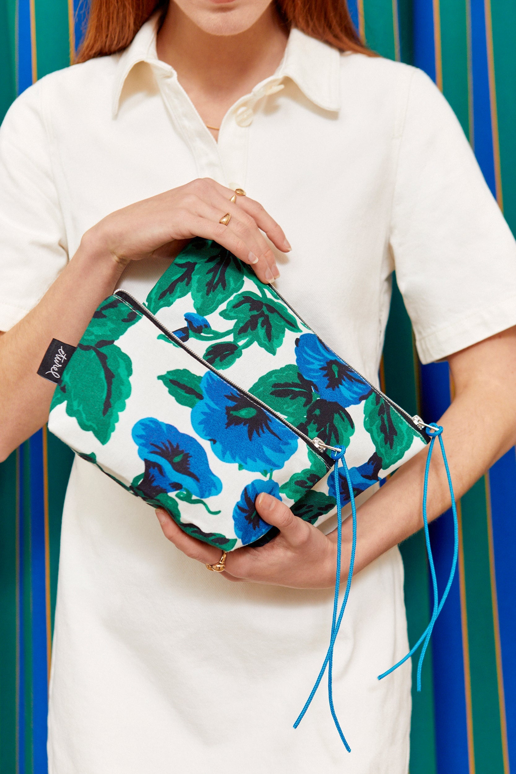 Neceser de algodón estampado flores