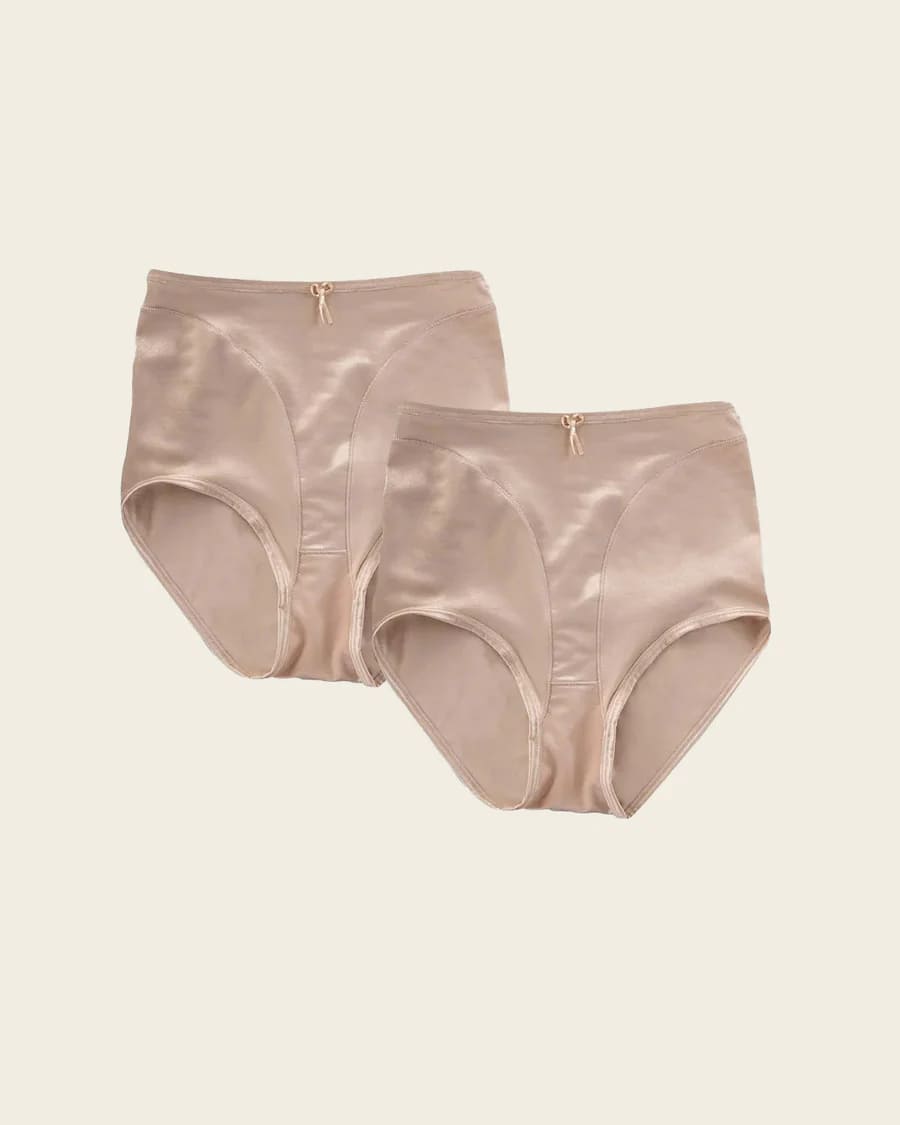 PACK DE 2 BRAGUITAS BEIGE DE TIRO ALTO CONTROL DE ABDOMEN - LEONISA