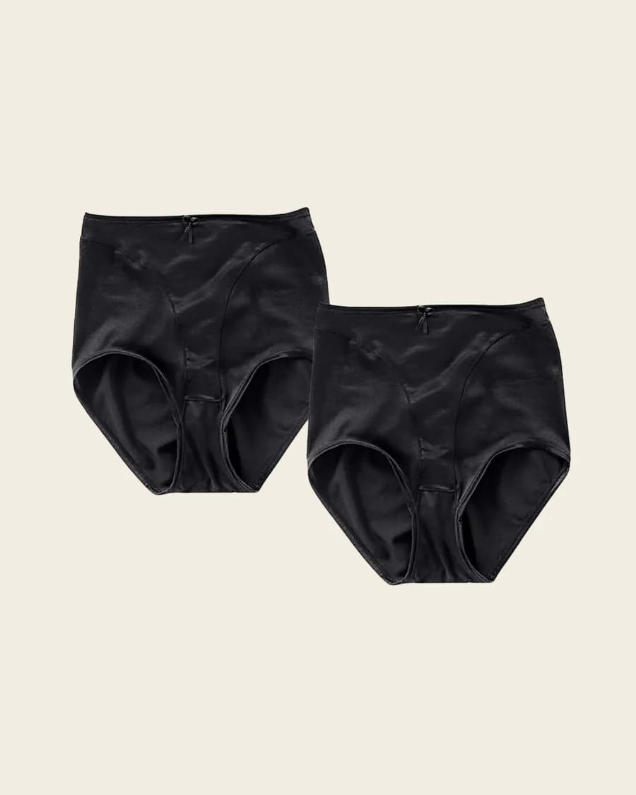 PACK DE 2 BRAGUITAS NEGRAS DE TIRO ALTO CONTROL DE ABDOMEN - LEONISA