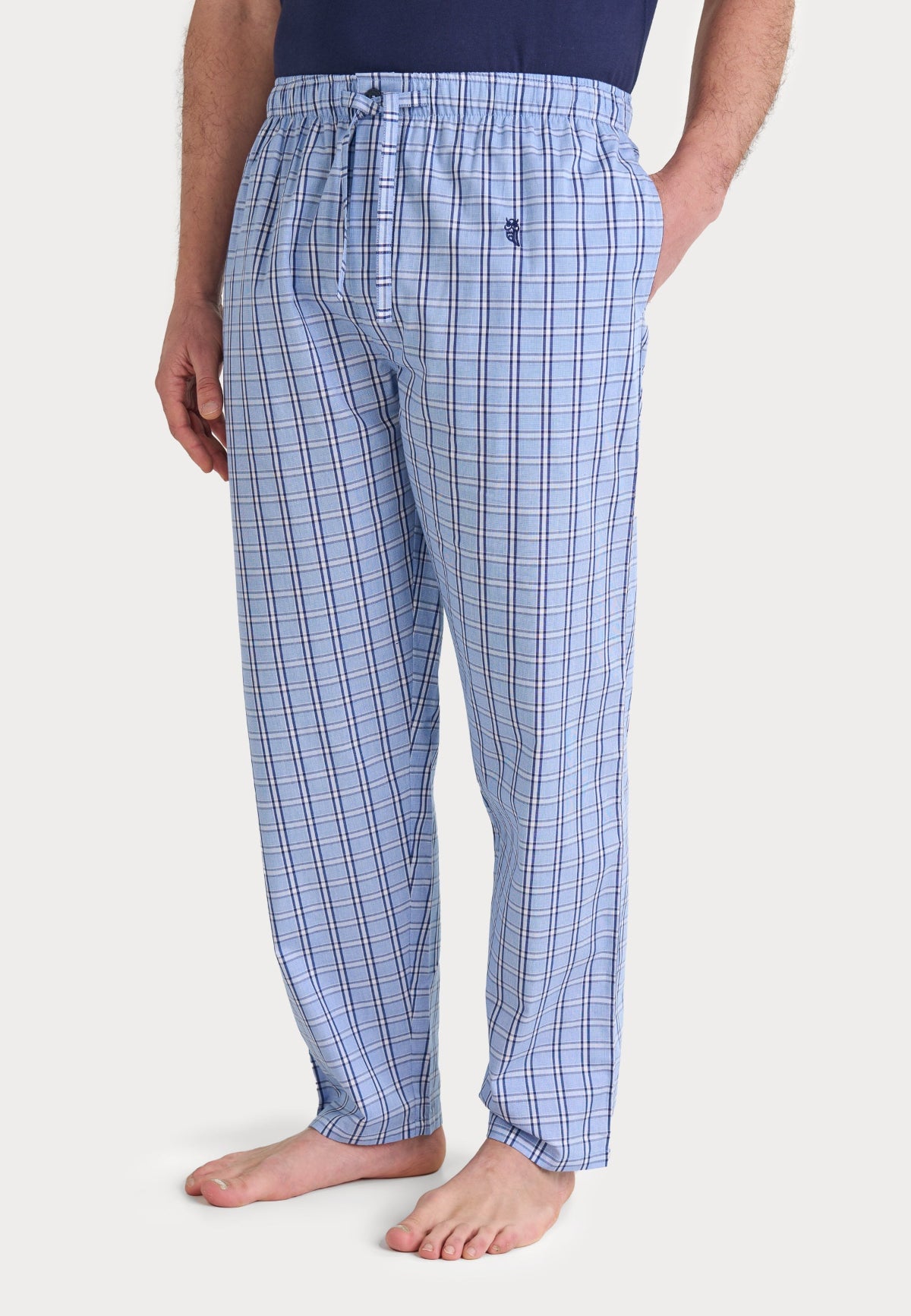 PANTALÓN DE PIJAMA PARA HOMBRE DE ALGODON AZUL CIELO