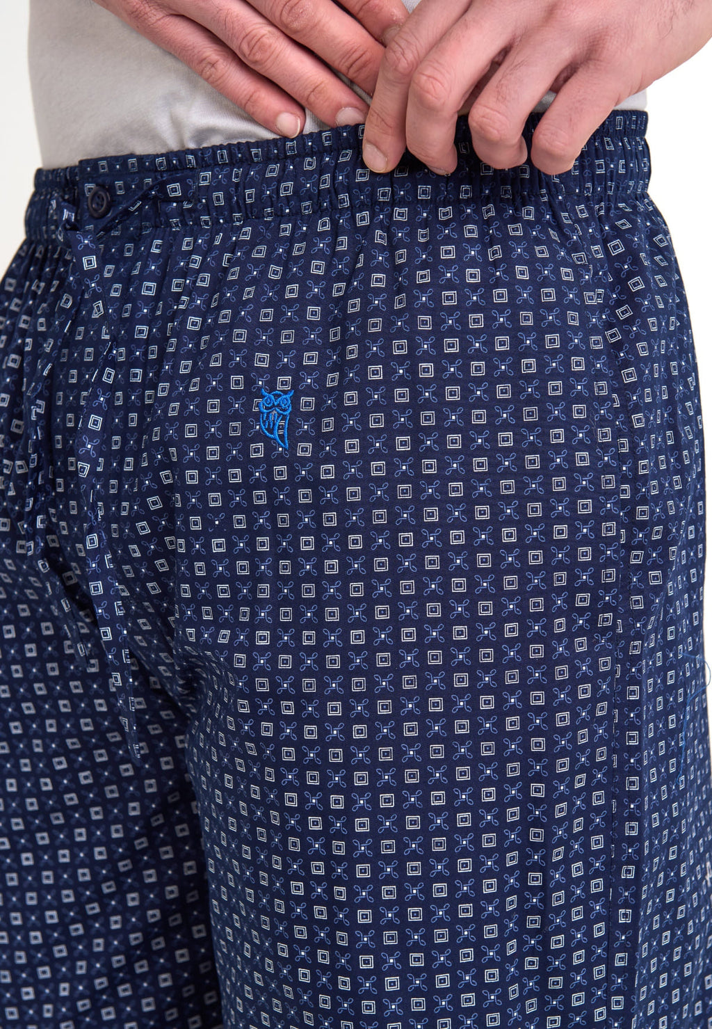 pijama hombre largo de algodón azul