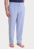 PANTALÓN PIJAMA HOMBRE LARGO ALGODÓN RAYAS AZÚL – EL BÚHO NOCTURNO