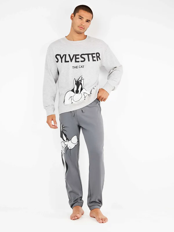 PIJAMA DE HOMBRE CON ESTAMPADO DE SYLVESTER - GISELA