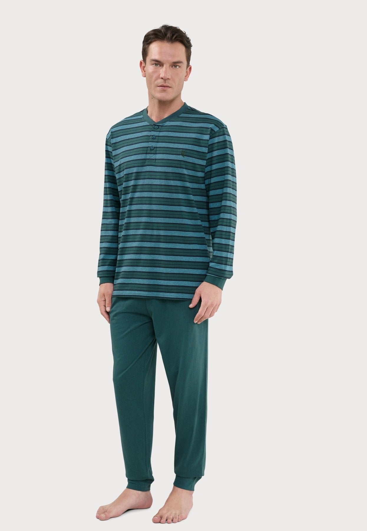 PIJAMA HOMBRE DE INVIERNO VERDE
