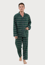 PIJAMA HOMBRE PREMIUM FRANELA CUADROS VERDE
