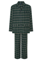 PIJAMA HOMBRE PREMIUM FRANELA CUADROS VERDE – EL BÚHO NOCTURNO