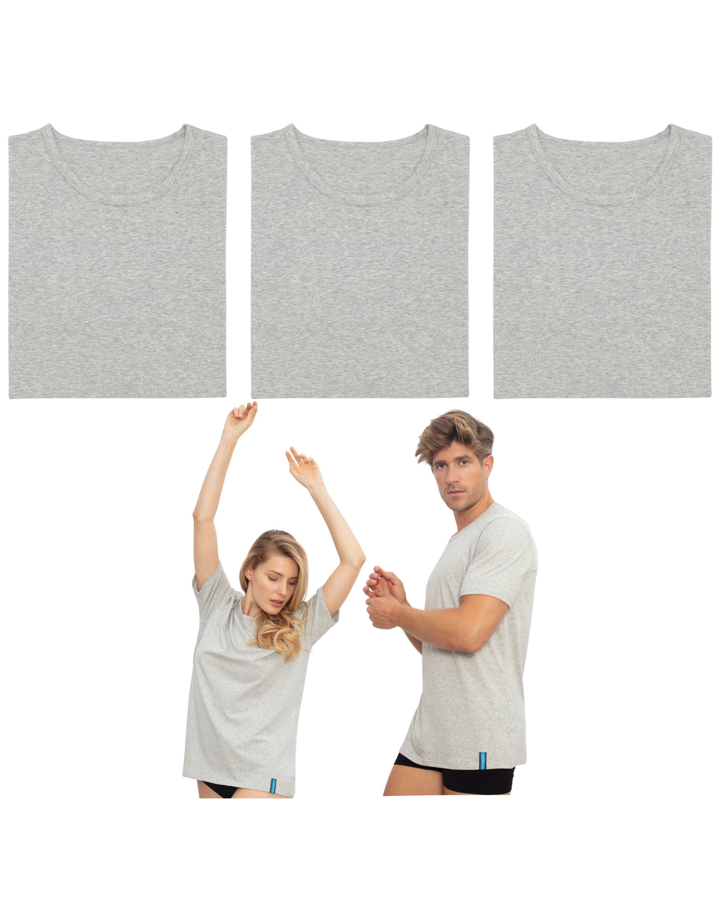 Pack 3 camisetas interiores grises Don Algodón