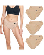 Pack 6 bragas algodón beige