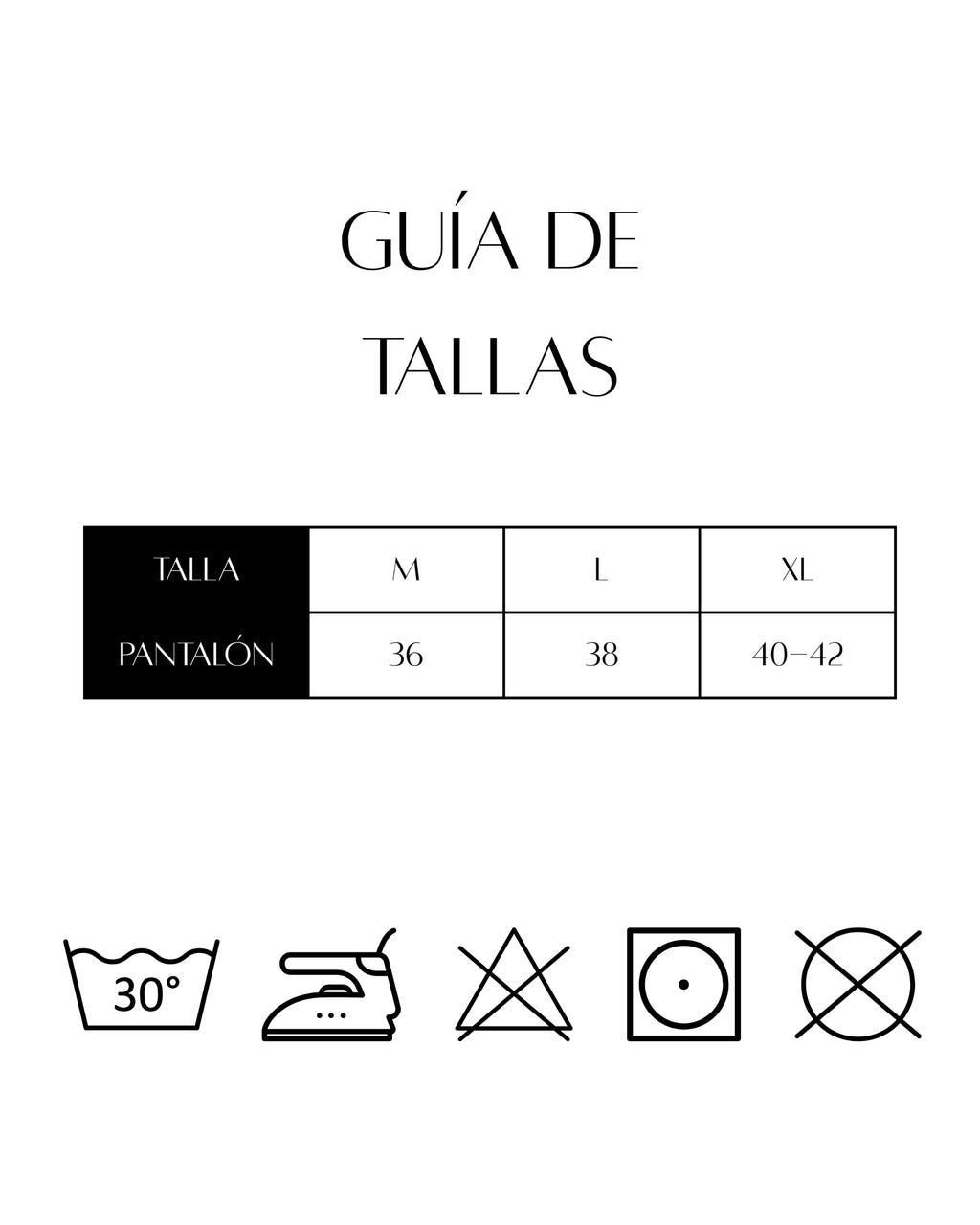 Pack 6 bragas guía de tallas