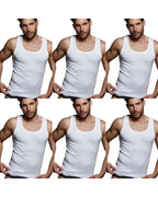 Pack 6 camisetas tirantes hombre blancas