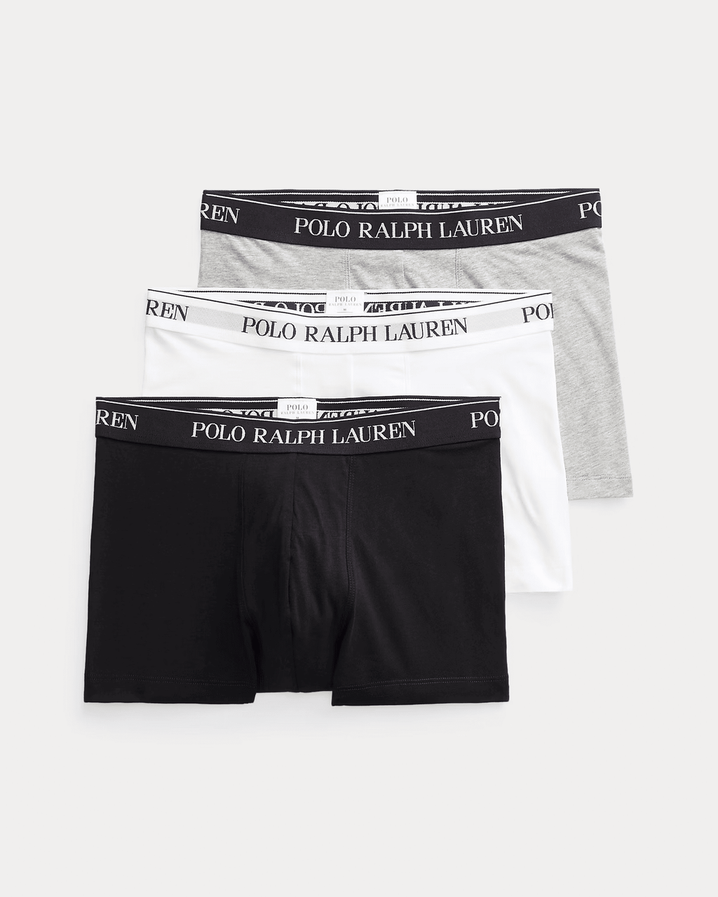 Pack de 3 bóxer de algodón Polo Ralph Lauren negro, blanco y gris