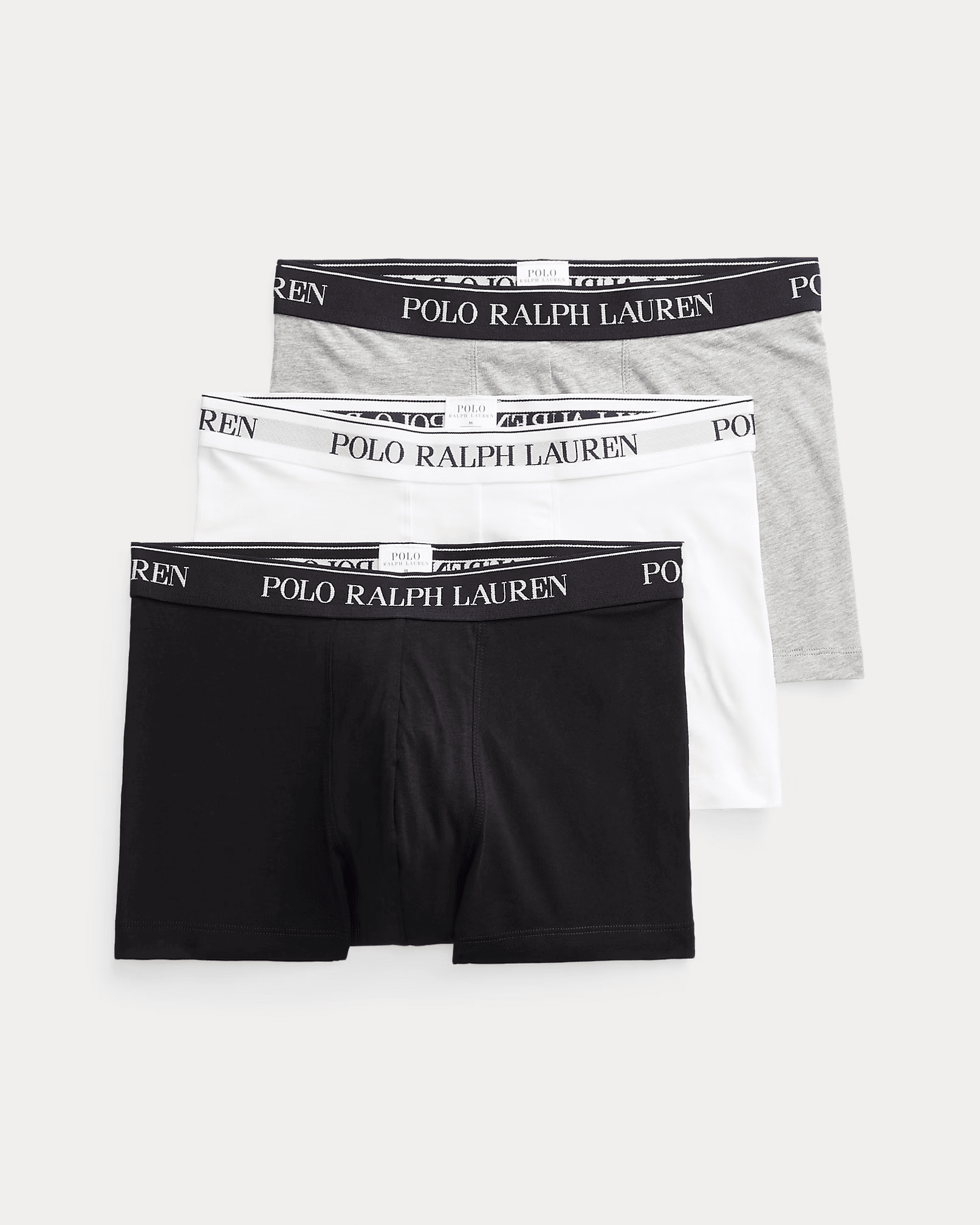 Pack de 3 bóxer de algodón Polo Ralph Lauren negro, blanco y gris