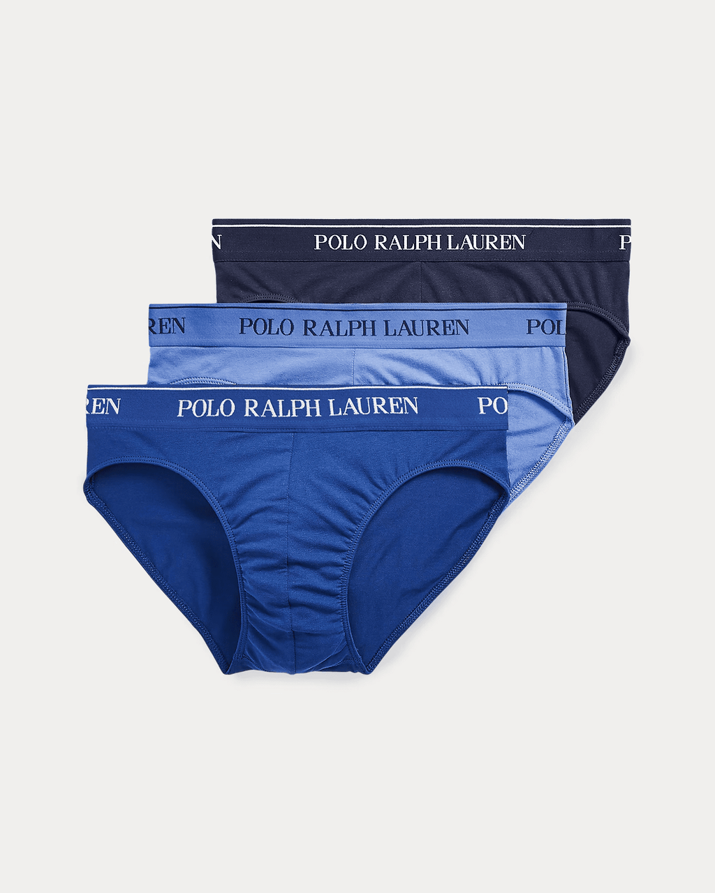 Pack de 3 calzoncillos slip Polo Ralph Lauren azules de algodón