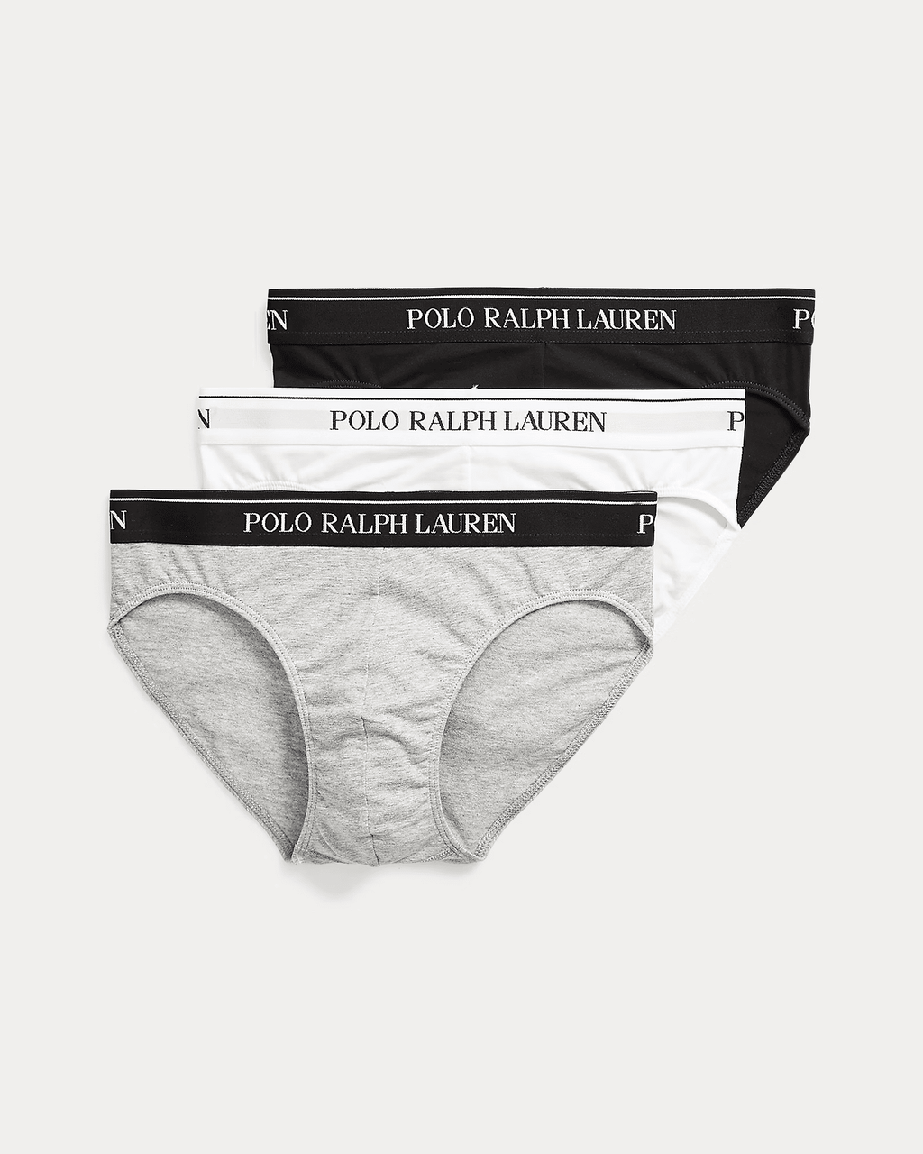 Pack de 3 calzoncillos slip Polo Ralph Lauren negro blanco y gris