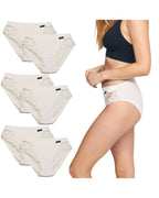 Pack de 6 Bragas Bikini con Encaje Lateral Don Algodón