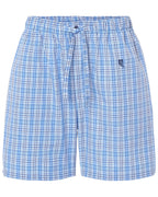 Pantalón corto de pijama hombre de algodón popelín azul