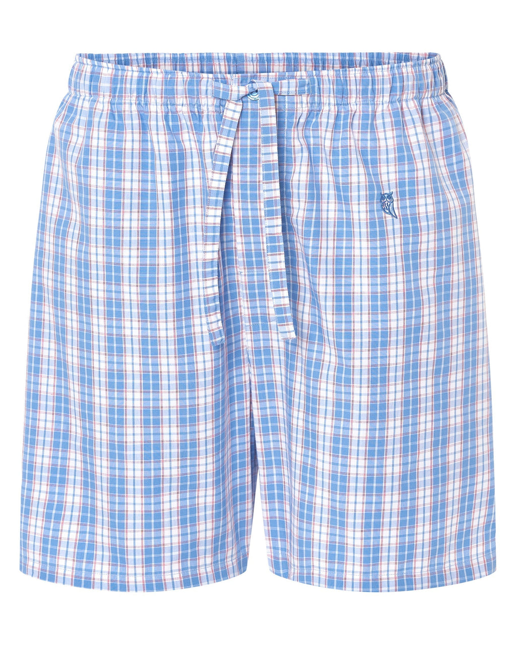 Pantalón corto de pijama hombre de algodón popelín azul