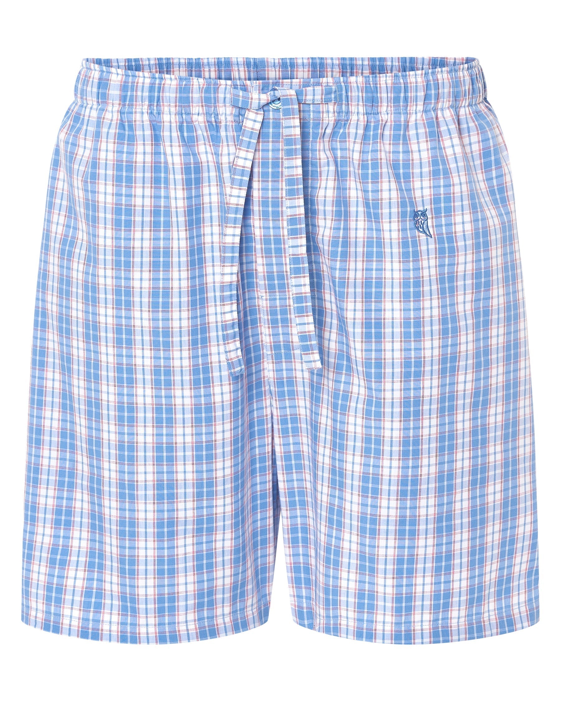 Pantalón corto de pijama hombre de algodón popelín azul
