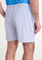 Pantalón corto pijama hombre cuadros azul