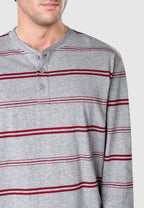 Parte superior del pijama de hombre con cuello tapeta y botones