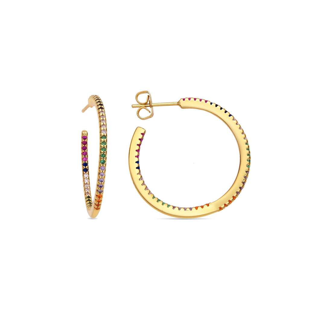 Pendientes Firmou con circonita brillante oro 18k