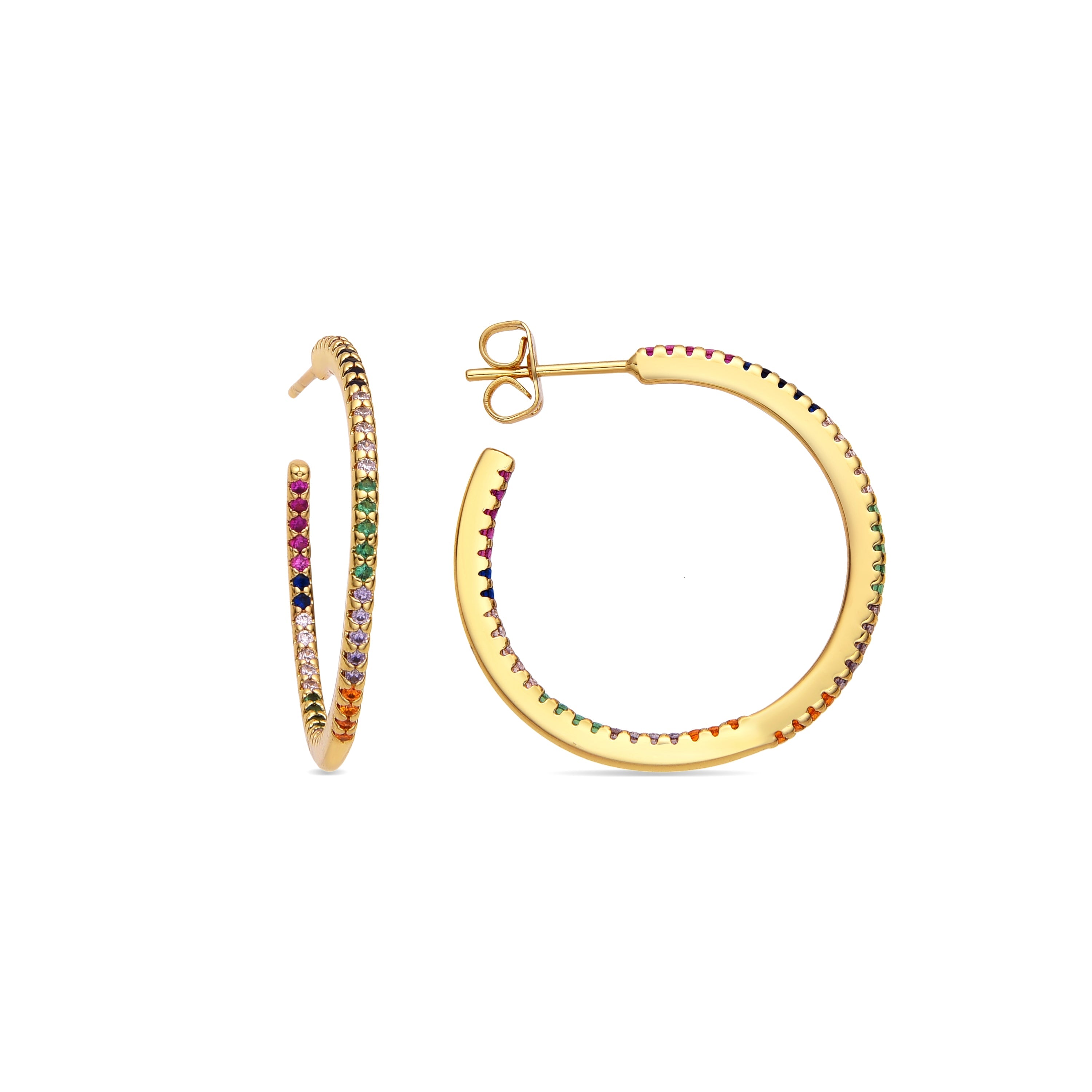 Pendientes Firmou con circonita brillante oro 18k