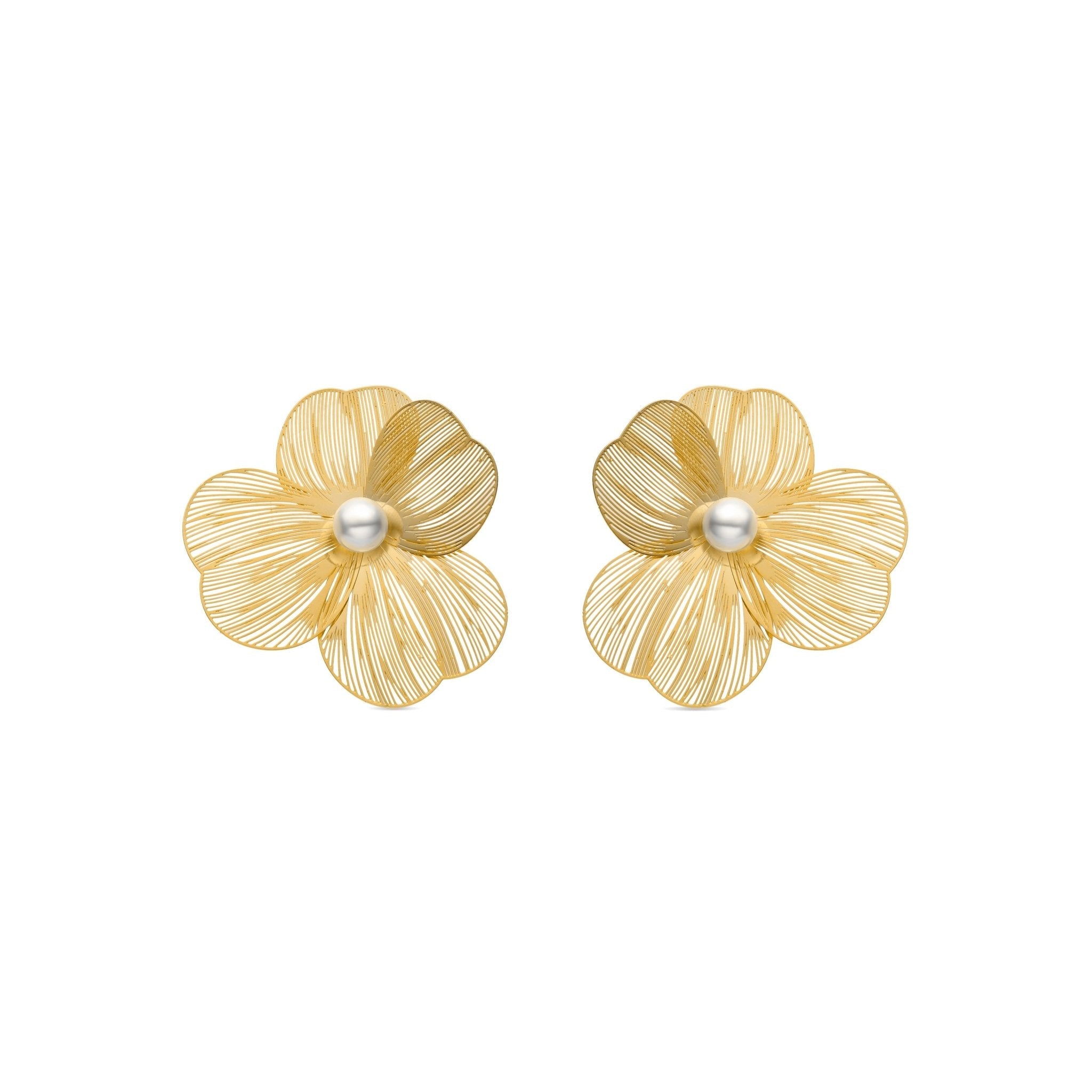 Pendientes Leina de perla blanca oro 18k