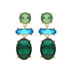 Pendientes Mekon de cristal verde oro 18k